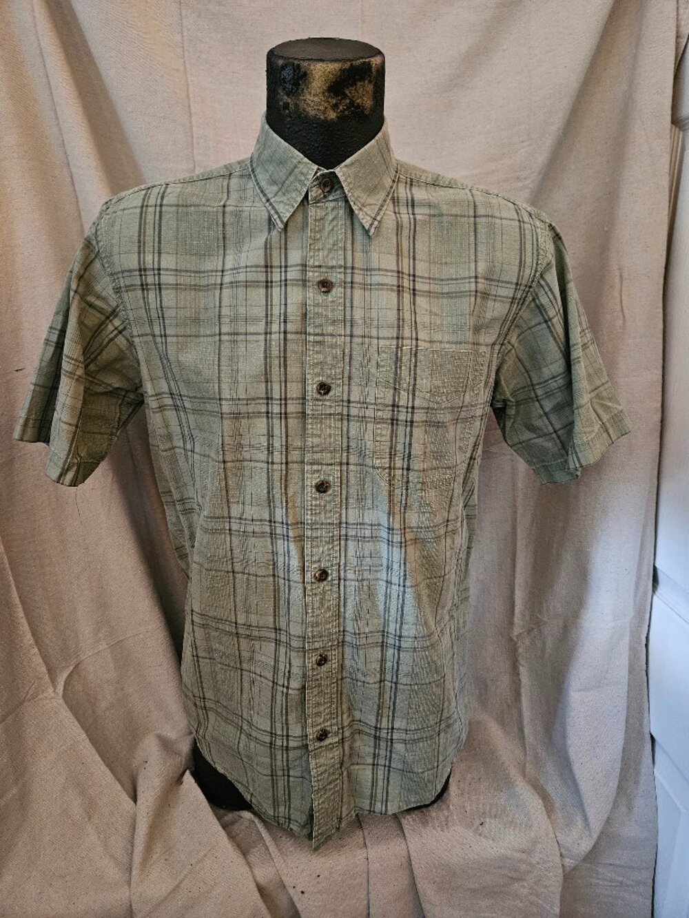 Men's Short Sleeve Button Up Cotton Shirt from LL Bean Size Small